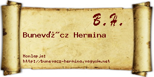 Bunevácz Hermina névjegykártya